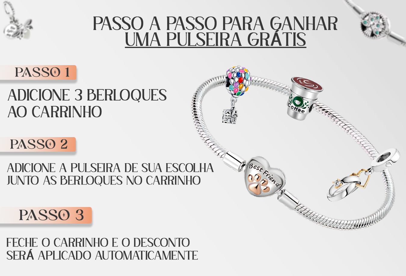 GANHE UMA PULSEIRA GRÁTIS LEVANDO 3 BERLOQUES OU MAIS